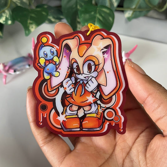 Creme der Hase Schlüsselanhänger