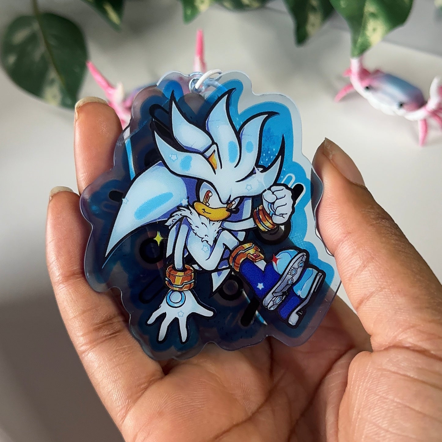 Silver the hedgehog keychain